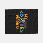 Code works funny programmer coding softwareCode wo フリースブランケット (正面(横))