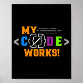 Code works funny programmer coding softwareCode wo ポスター (正面)