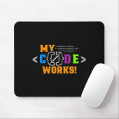 Code works funny programmer coding softwareCode wo マウスパッド (マウス)
