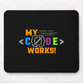 Code works funny programmer coding softwareCode wo マウスパッド (正面)