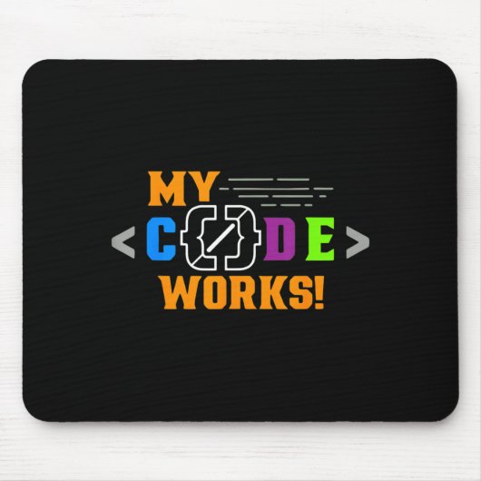 Code works funny programmer coding softwareCode wo マウスパッド (正面)