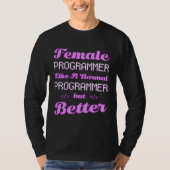 Coder Female Developer Coding Software Engineer Pr Tシャツ (正面)