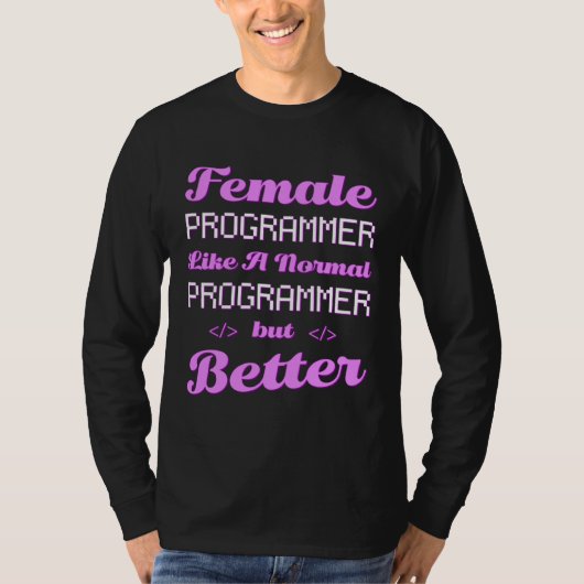 Coder Female Developer Coding Software Engineer Pr Tシャツ (正面)