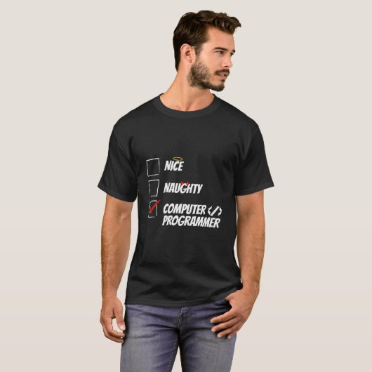 Coder Naughty Coding Software Engineer Programmer Tシャツ (正面フル)