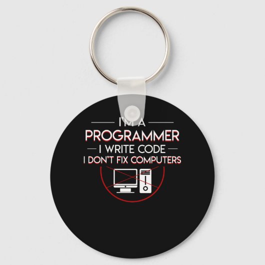 Coder Programmerコード書がコンピュータを修正しない キーホルダー (正面)