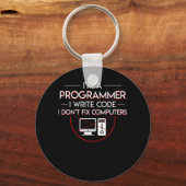 Coder Programmerコード書がコンピュータを修正しない キーホルダー (正面)
