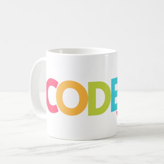 CODER V 2.0 – 開発者ギーク コーヒーマグカップ (正面左)