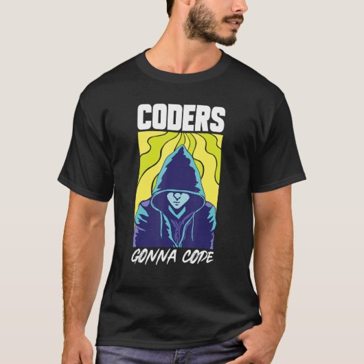 Codersがプログラマソフトウェア開発者Enをコーディングする Tシャツ (正面)