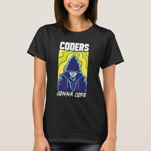 Codersがプログラマソフトウェア開発者Enをコーディングする Tシャツ (正面)