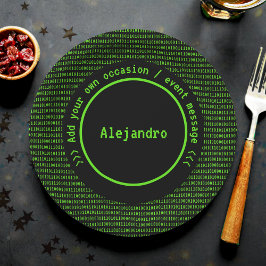 Codersの技術テーマ/プログラマー – レトロ男性 ペーパープレート