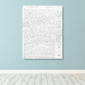 Codex Leicesterのページ， 1508-12 キャンバスプリント (インサイチュ (ウッドフロア))