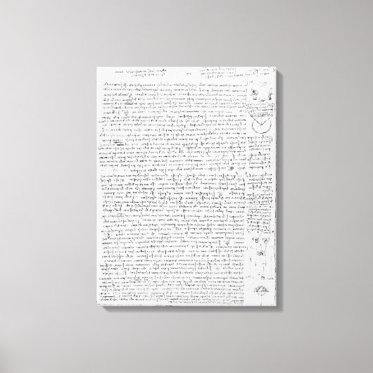 Codex Leicesterのページ， 1508-12 キャンバスプリント (正面)