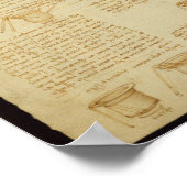 Codex Leicesterのページ， 1508-12 ポスター (角)