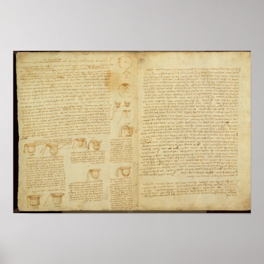 Codex Leicesterのページ， 1508-12 ポスター (正面)