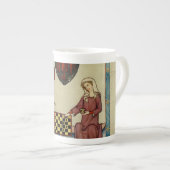 Codex Manesse中世チェスの選手ボーンチンマグ ボーンチャイナマグカップ (正面右)