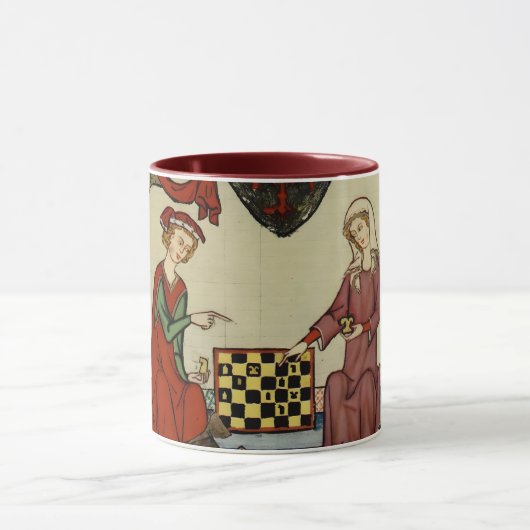 Codex Manesse中世チェスの選手マグ マグカップ (中央)