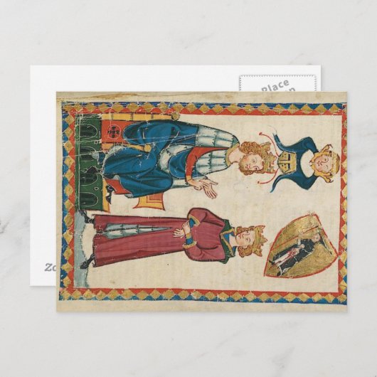 Codex Manesse - König Tyro von Schotten Postkarte ポストカード (正面/裏面)