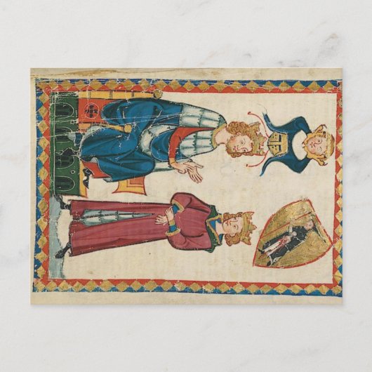Codex Manesse - König Tyro von Schotten Postkarte ポストカード (正面)