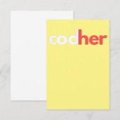 Codher Girl Programmer Women Stem Engineer愛好家 サンキューカード (正面/裏面)