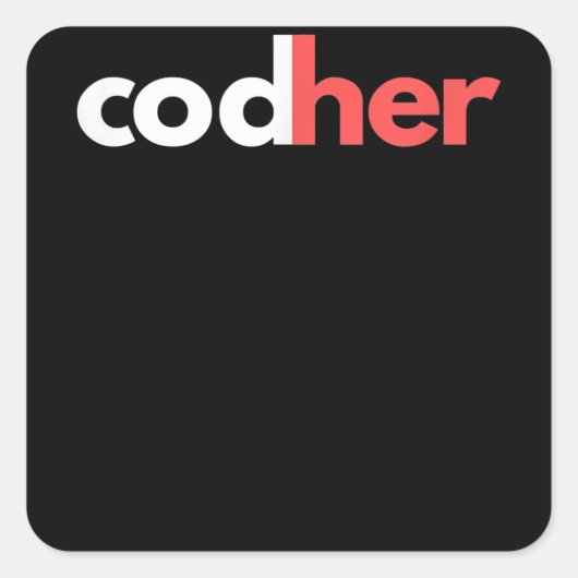 Codher Girl Programmer Women Stem Engineer愛好家 スクエアシール (正面)