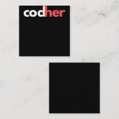 Codher Girl Programmer Women Stem Engineer愛好家 スクエア名刺 (正面/裏面)