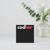 Codher Girl Programmer Women Stem Engineer愛好家 スクエア名刺 (スタンド正面)