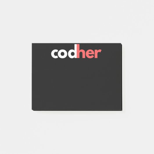 Codher Girl Programmer Women Stem Engineer愛好家 ポストイット (正面)