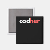 Codher Girl Programmer Women Stem Engineer愛好家 マグネット (正面/裏面)