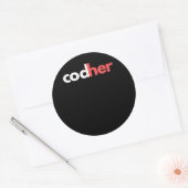 Codher Girl Programmer Women Stem Engineer愛好家 ラウンドシール (封筒)