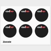 Codher Girl Programmer Women Stem Engineer愛好家 ラウンドシール (シート)
