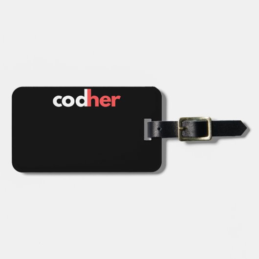 Codher Girl Programmer Women Stem Engineer愛好家 ラゲッジタグ (正面横)