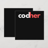 Codher Girl Programmer Women Stem Engineer愛好家 招待状 (正面/裏面)
