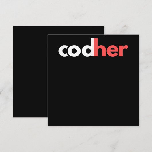 Codher Girl Programmer Women Stem Engineer愛好家 招待状 (正面/裏面)