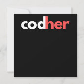 Codher Girl Programmer Women Stem Engineer愛好家 招待状 (正面)