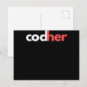Codher Girl Programmer Women Stem Engineer愛好家 案内ポストカード (正面/裏面)