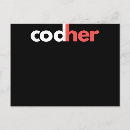 Codher Girl Programmer Women Stem Engineer愛好家 案内ポストカード (正面)