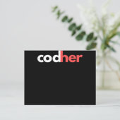 Codher Girl Programmer Women Stem Engineer愛好家 案内ポストカード (スタンド正面)