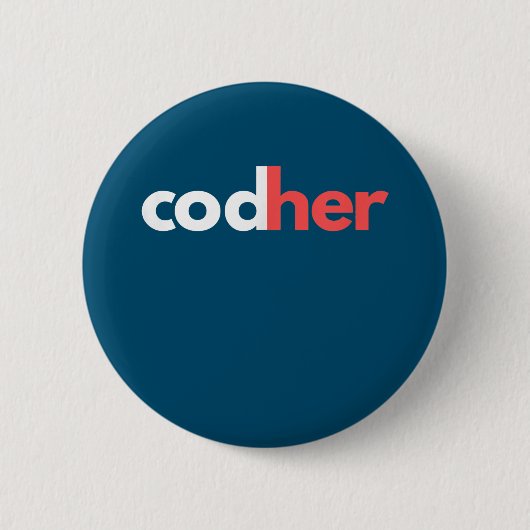 Codher Girl Programmer Women Stem Engineer愛好家 缶バッジ (正面)