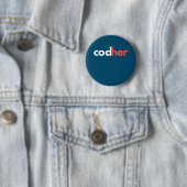 Codher Girl Programmer Women Stem Engineer愛好家 缶バッジ (インサイチュ)