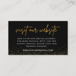 Código QR de RSVP del sitio web de la boda negro y エンクロージャーカード