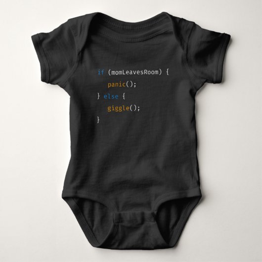 Coding Baby Funny Programmer And Developer Code ベビーボディスーツ (正面)