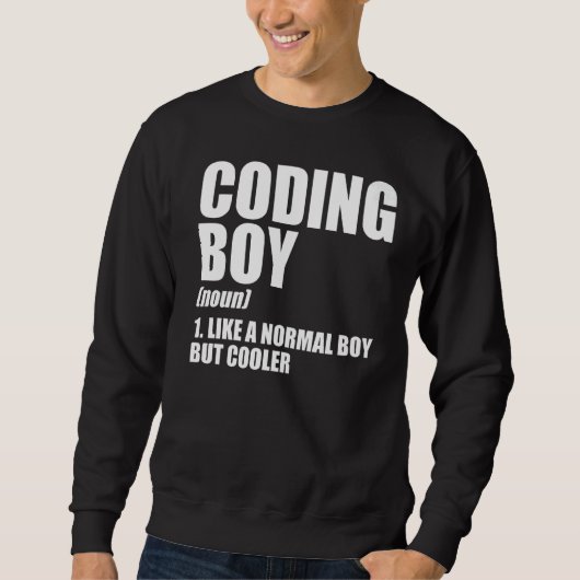 Coding Boy Definition名詞ソフトウェア開発者Prog スウェットシャツ (正面)