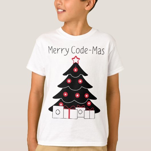 Coding Christmas Tree Merry Code-mas Shirt Tシャツ (正面)