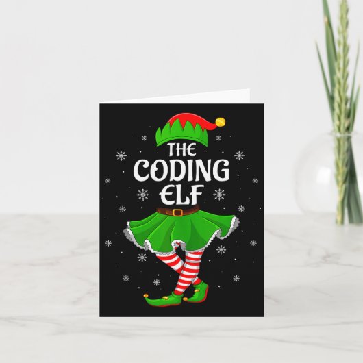 Coding Elf Christmas Family Girls Women Elf Squad カード (正面)
