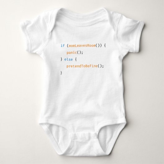 Coding Funny Baby Mom Code ベビーボディスーツ (正面)