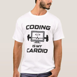 Coding Is My Cardio – Funny Programmer  Tシャツ