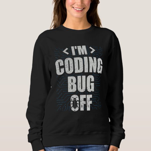 Coding Is My Cardio Funny Programmer's Coding Ent スウェットシャツ (正面)