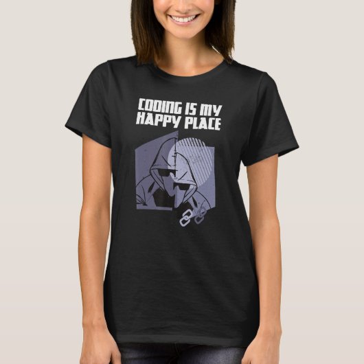 Coding is my happy place tシャツ (正面)