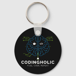 Codingholic Tech Brain Dark Programmer キーホルダー