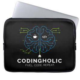 Codingholic Tech Brain Dark Programmer ラップトップスリーブ